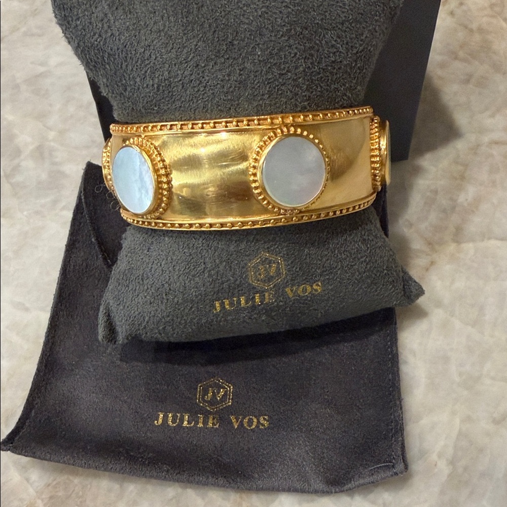 Julie Vos Gold Bracelet with White Accents